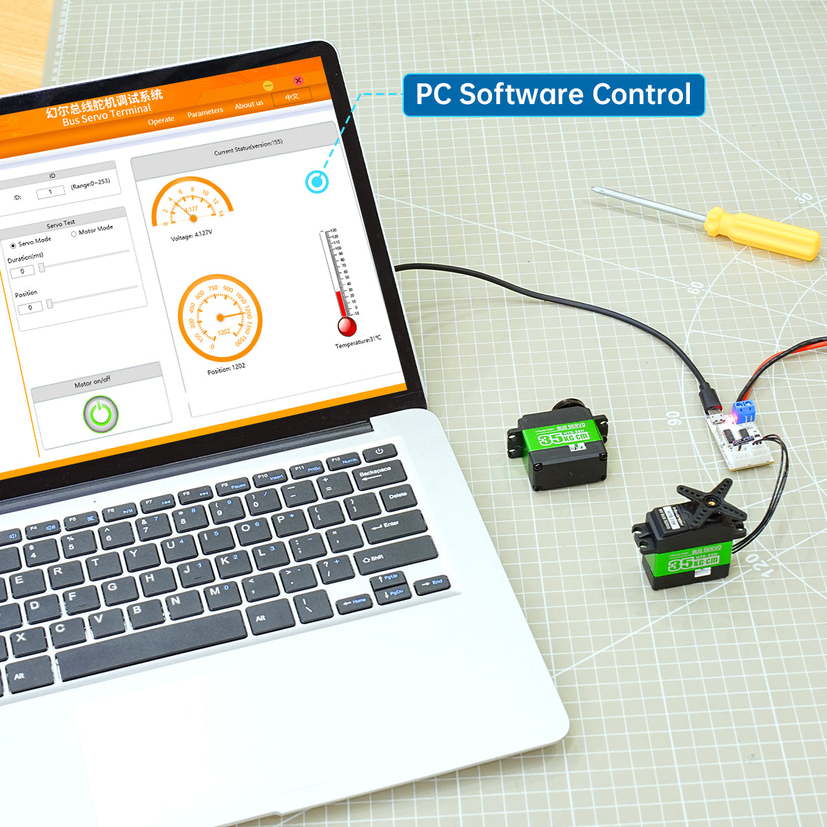 Hiwonder HTS-35H High Voltage Bus Servo 35KG Torque with Data Feedback